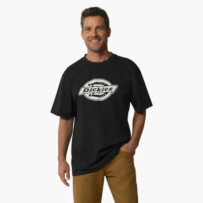 Dickies TShirts Short Sleeve Heavyweight Logo TShirt Black Black kbk 8211 Men Dickies TShirts Short Sleeve Heavyweight Logo TShirt Black Black kbk 8211 Men
