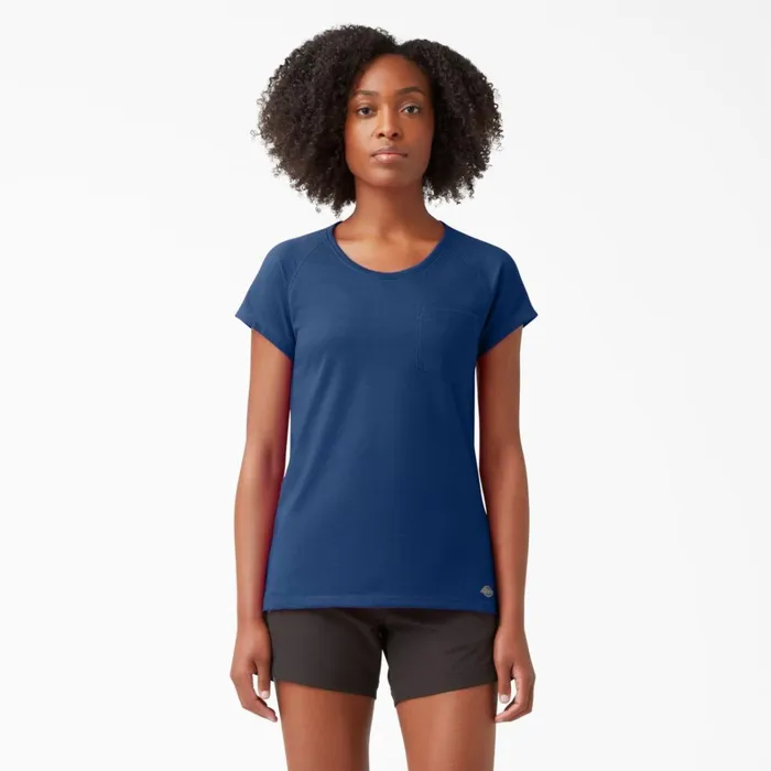 Dickies TShirts Women039s Cooling Short Sleeve Pocket TShirt Dynamic Navy Dynamic Navy dy2 8211 Women