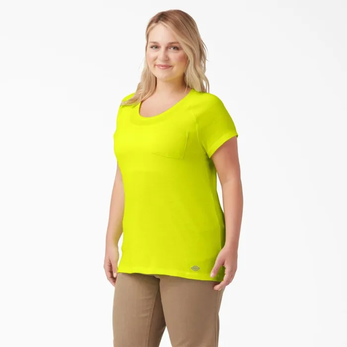 Dickies TShirts Women039s Plus Cooling Short Sleeve Pocket TShirt Bright Yellow Bright Yellow bwd 8211 Women Dickies TShirts Women039s Plus Cooling Short Sleeve Pocket TShirt Bright Yellow Bright Yellow bwd 8211 Women