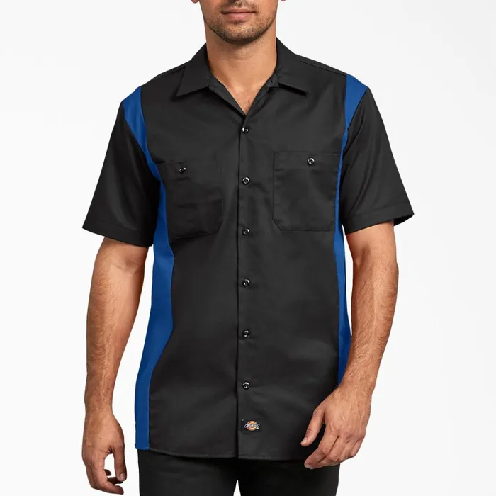 Dickies Work Shirts TwoTone Short Sleeve Work Shirt Black Blue Tone Black Blue Tone bkrb 8211 Men Dickies Work Shirts TwoTone Short Sleeve Work Shirt Black Blue Tone Black Blue Tone bkrb 8211 Men