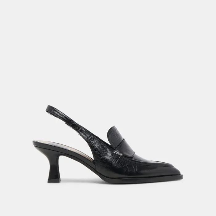 Dolce Vita Adele Heels Midnight Crinkle Patent Leather Women Heels