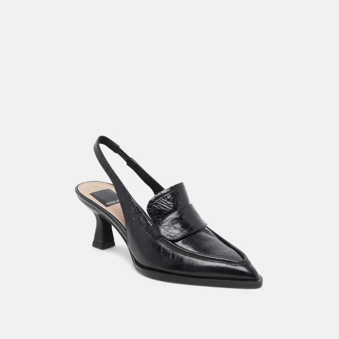 Dolce Vita Adele Heels Midnight Crinkle Patent Leather Women Heels
