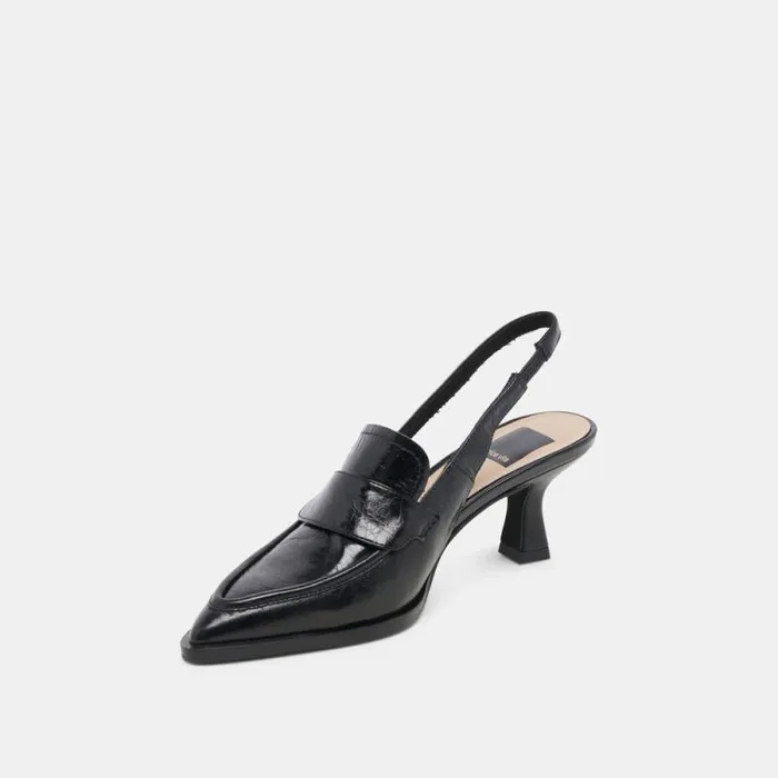 Dolce Vita Adele Heels Midnight Crinkle Patent Leather Women Heels