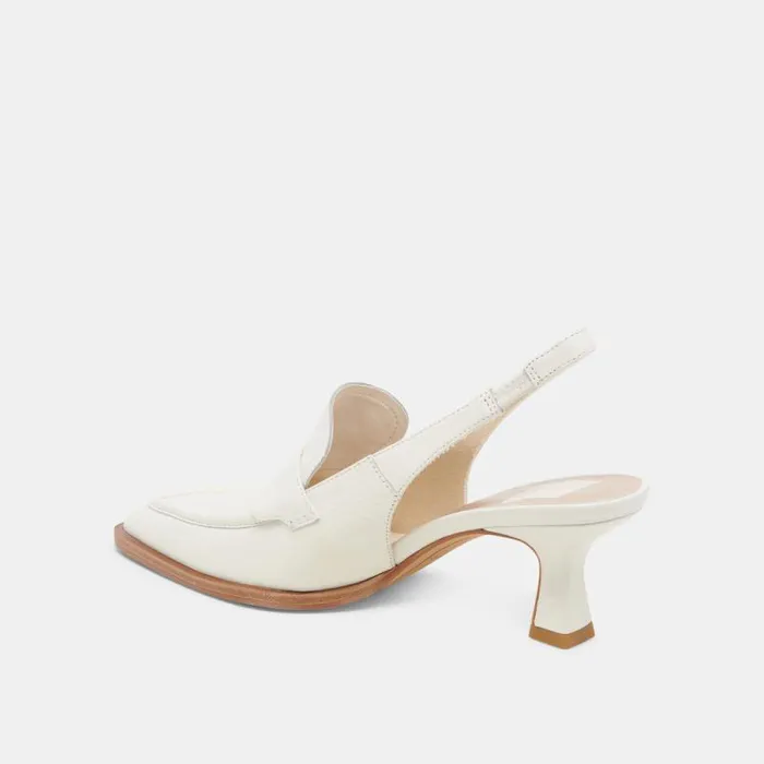 Dolce Vita Adele Heels White Crinkle Patent Leather Women Heels