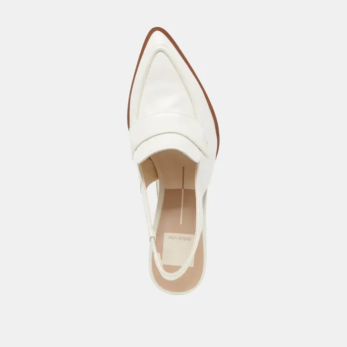 Dolce Vita Adele Heels White Crinkle Patent Leather Women Heels