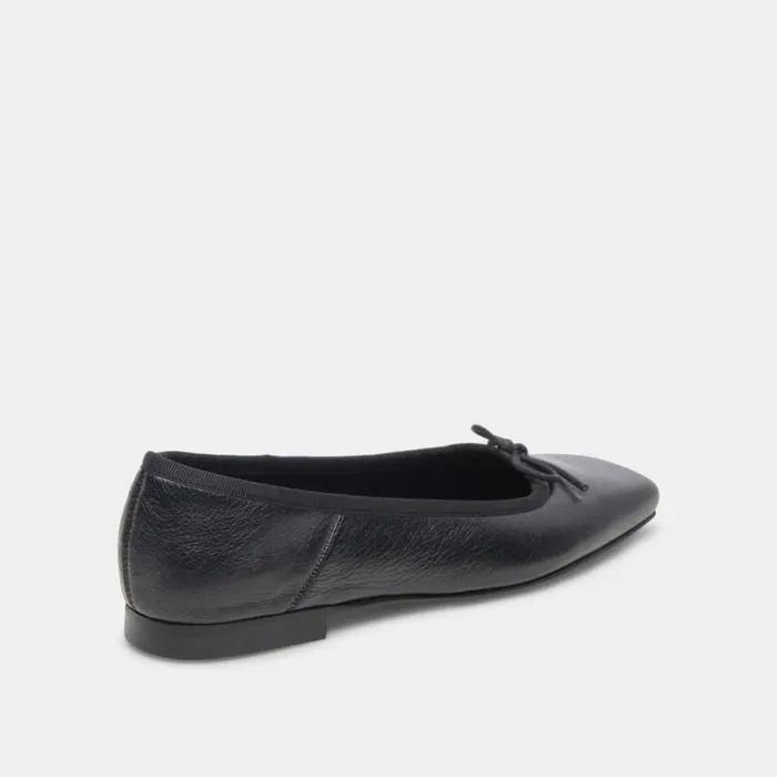 Dolce Vita Anisa Wide Ballet Flats Black Leather Women Flats and Loafers