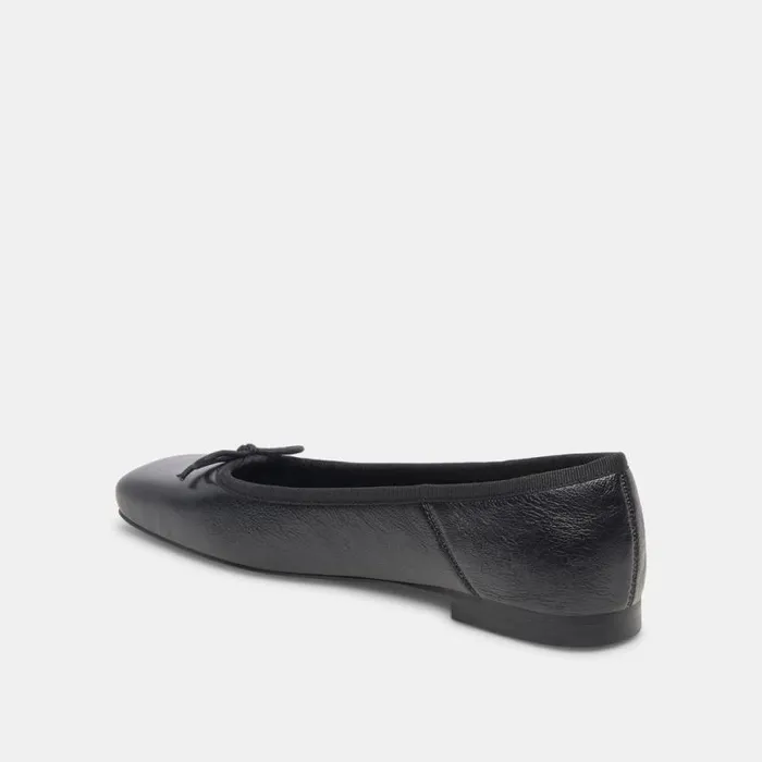 Dolce Vita Anisa Wide Ballet Flats Black Leather Women Flats and Loafers