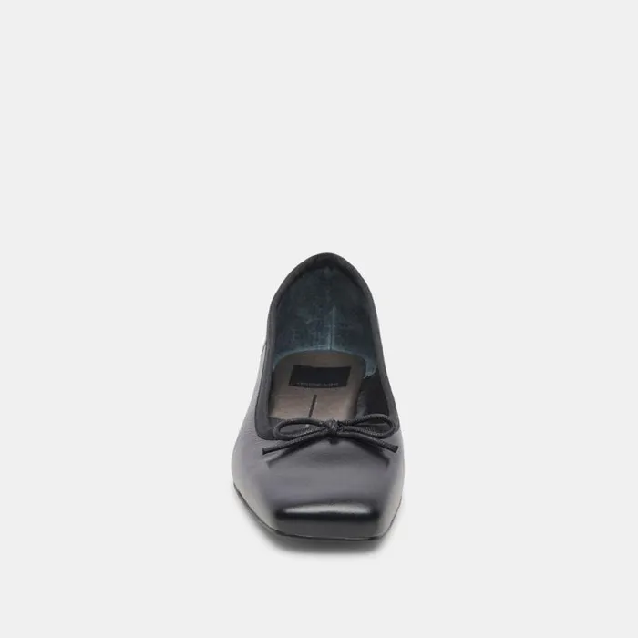 Dolce Vita Anisa Wide Ballet Flats Black Leather Women Flats and Loafers