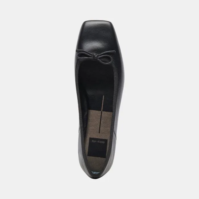 Dolce Vita Anisa Wide Ballet Flats Black Leather Women Flats and Loafers
