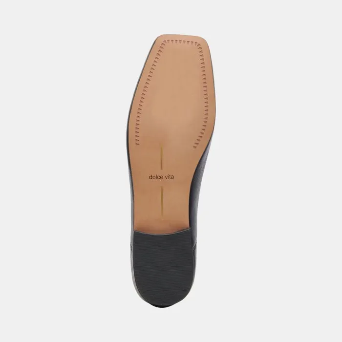 Dolce Vita Anisa Wide Ballet Flats Black Leather Women Flats and Loafers