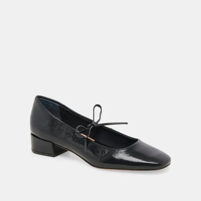 Dolce Vita Ardien Heels Midnight Crinkle Patent Women Flats and Loafers