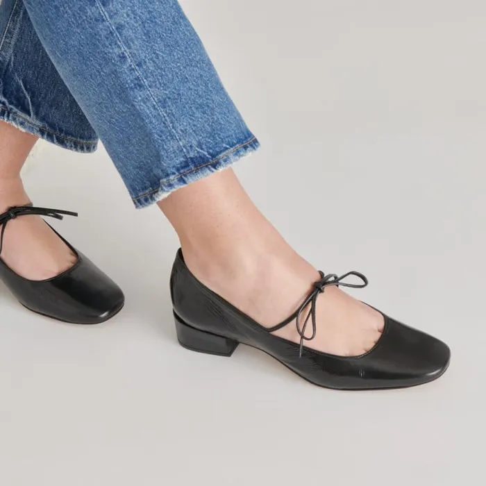 Dolce Vita Ardien Heels Midnight Crinkle Patent Women Flats and Loafers
