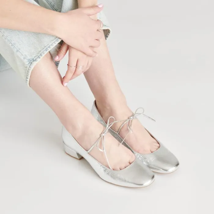 Dolce Vita Ardien Heels Silver Crinkle Patent Women Heels