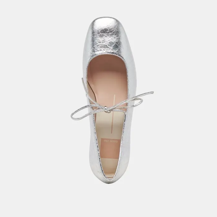 Dolce Vita Ardien Heels Silver Crinkle Patent Women Heels