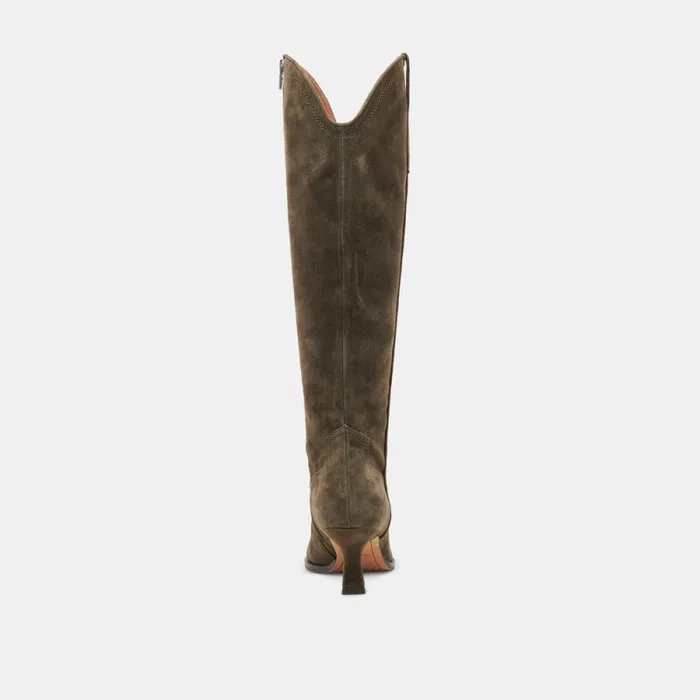 Dolce Vita Ariana Wide Calf Boots Army Suede Women Boots and Booties