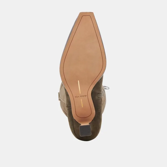 Dolce Vita Ariana Wide Calf Boots Army Suede Women Boots and Booties