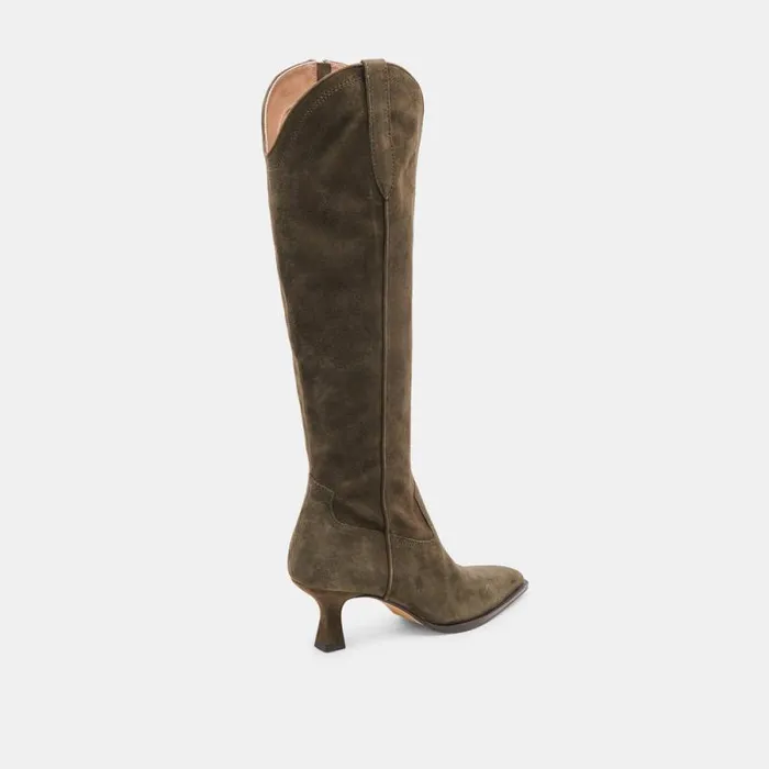 Dolce Vita Ariana Wide Calf Boots Army Suede Women Boots and Booties