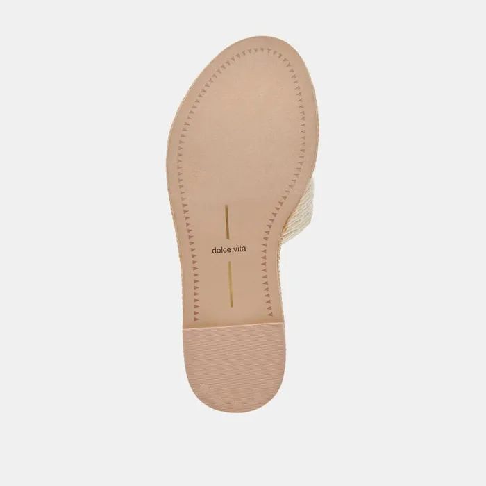 Dolce Vita Atomic Wide Sandals White Raffia Women Sandals