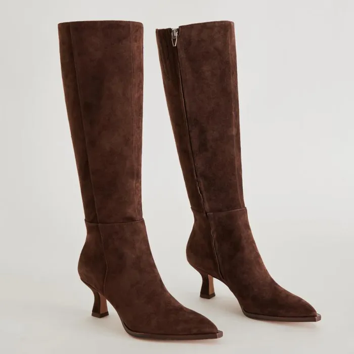 Dolce Vita Auggie Boots Dk Brown Suede Women Boots and Booties