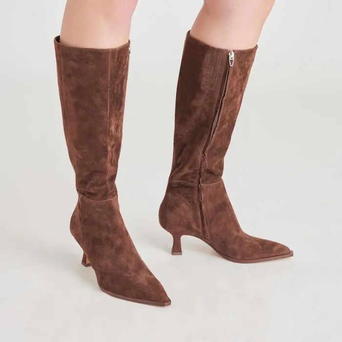 Dolce Vita Auggie Boots Dk Brown Suede Women Boots and Booties