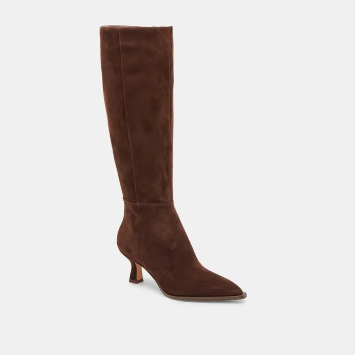 Dolce Vita Auggie Boots Dk Brown Suede Women Boots and Booties