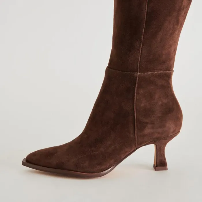 Dolce Vita Auggie Boots Dk Brown Suede Women Boots and Booties