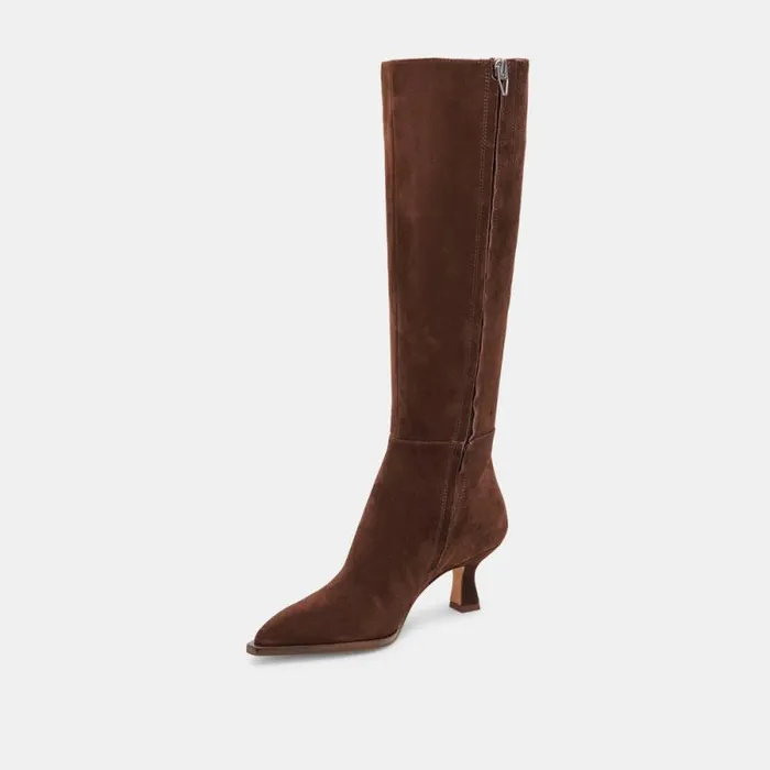 Dolce Vita Auggie Boots Dk Brown Suede Women Boots and Booties