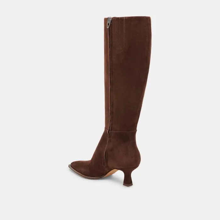 Dolce Vita Auggie Boots Dk Brown Suede Women Boots and Booties