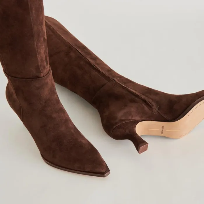 Dolce Vita Auggie Boots Dk Brown Suede Women Boots and Booties