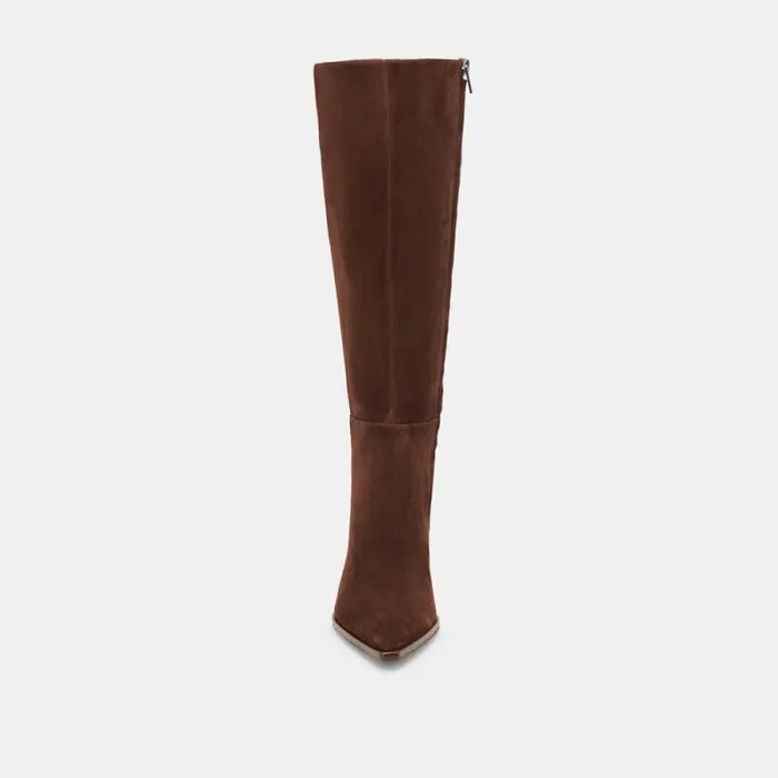Dolce Vita Auggie Boots Dk Brown Suede Women Boots and Booties