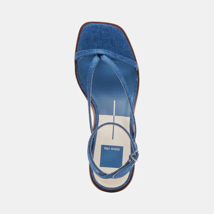 Dolce Vita Banita Sandals Blue Denim Women Heels