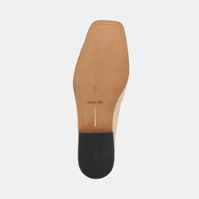 Dolce Vita Beny Flats Gold Distressed Leather Women Flats and Loafers