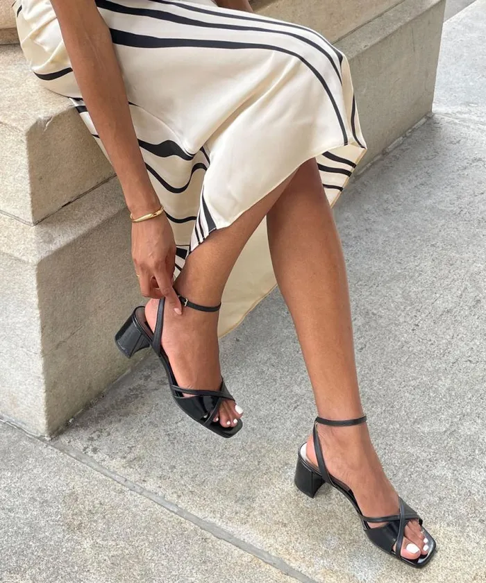 Dolce Vita Blakly Heels Midnight Crinkle Patent Women Heels