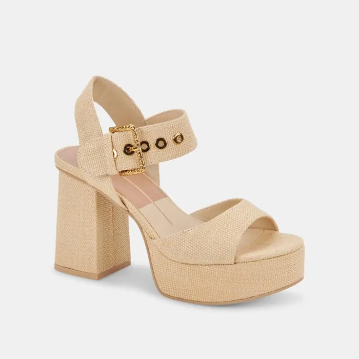 Dolce Vita Bobby Heels Natural Raffia Women Heels