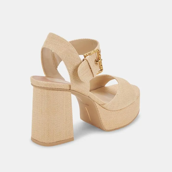 Dolce Vita Bobby Heels Natural Raffia Women Heels