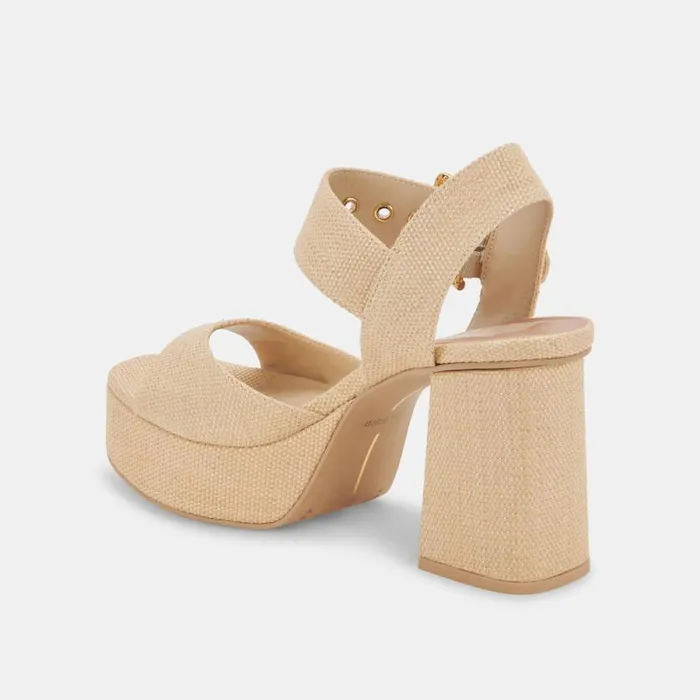 Dolce Vita Bobby Heels Natural Raffia Women Heels