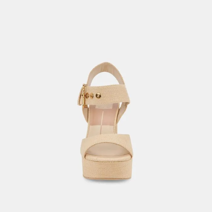 Dolce Vita Bobby Heels Natural Raffia Women Heels