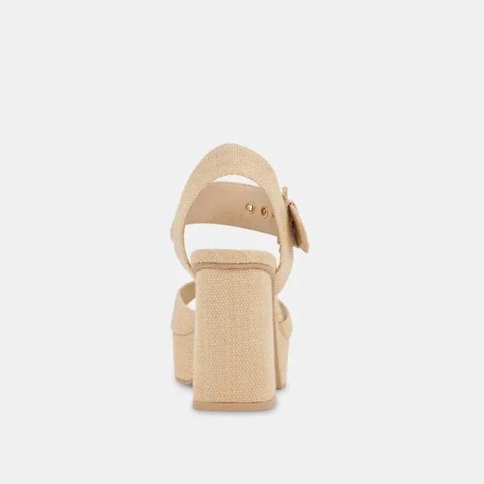 Dolce Vita Bobby Heels Natural Raffia Women Heels