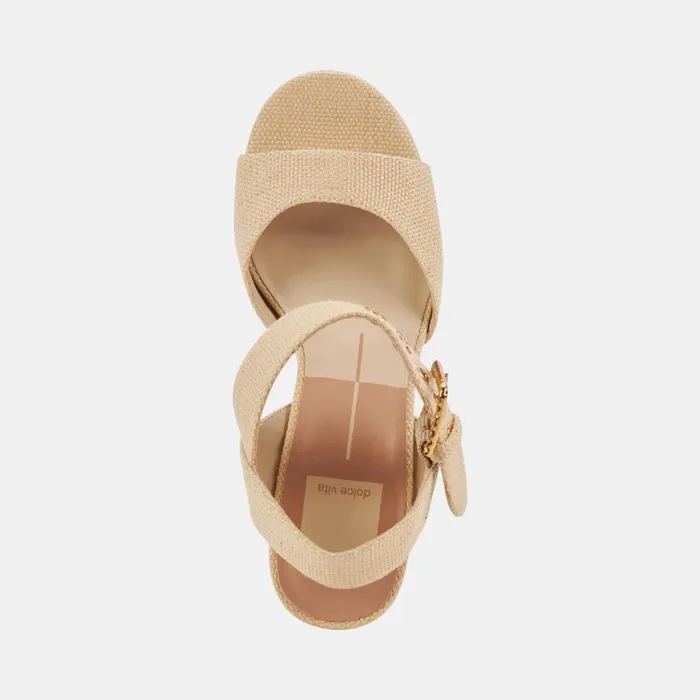 Dolce Vita Bobby Heels Natural Raffia Women Heels