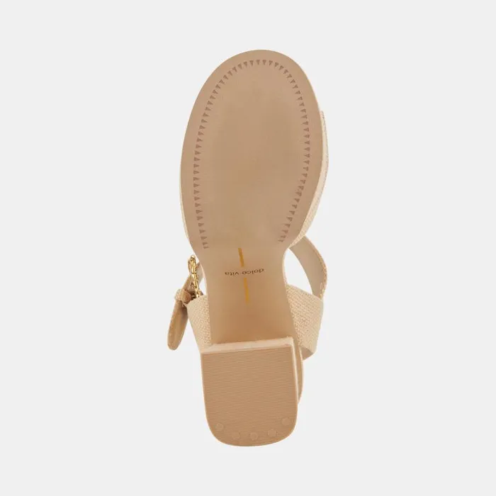 Dolce Vita Bobby Heels Natural Raffia Women Heels