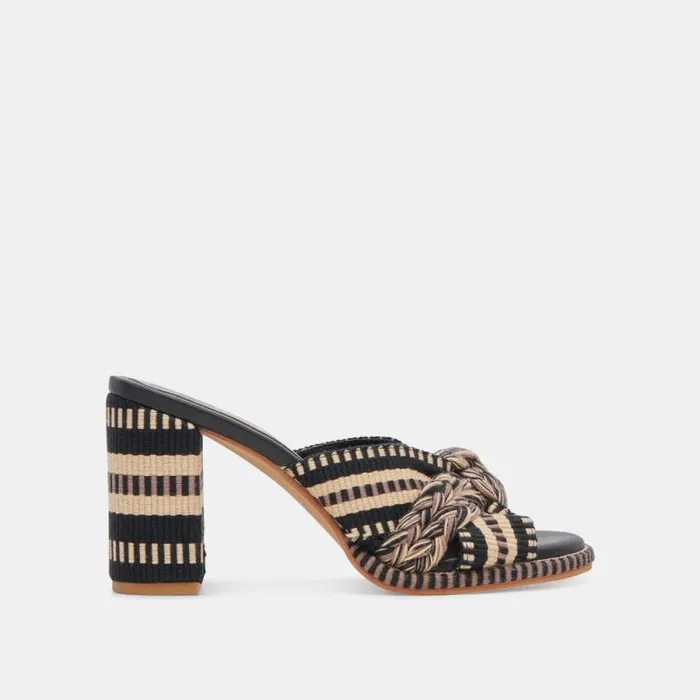 Dolce Vita Brilah Heels Black Multi Woven Women Heels