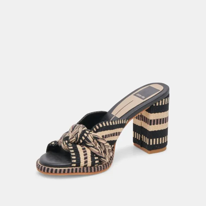 Dolce Vita Brilah Heels Black Multi Woven Women Heels
