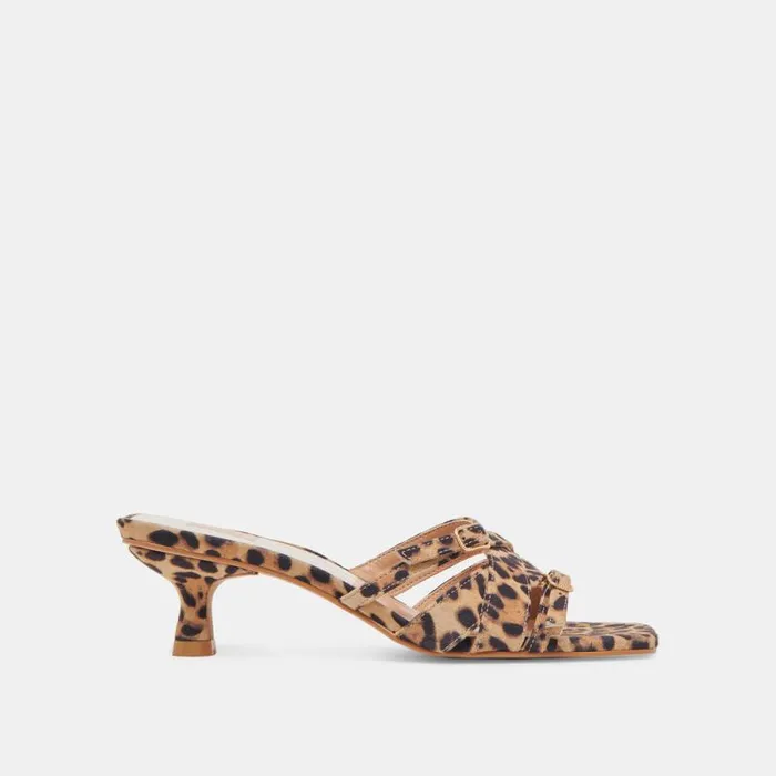 Dolce Vita Bryant Heels Dk Leopard Suede Women Heels