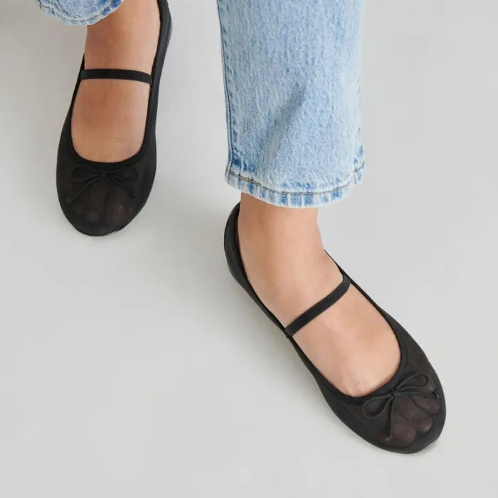 Dolce Vita Cadel Ballet Flats Onyx Mesh Women Flats and Loafers