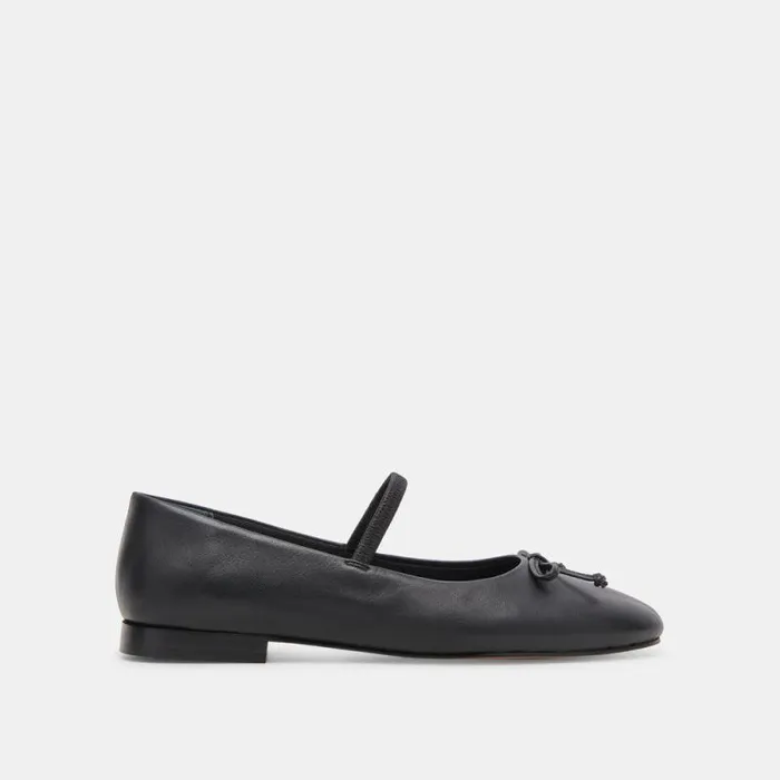 Dolce Vita Carin Ballet Flats Black Leather Women Flats and Loafers