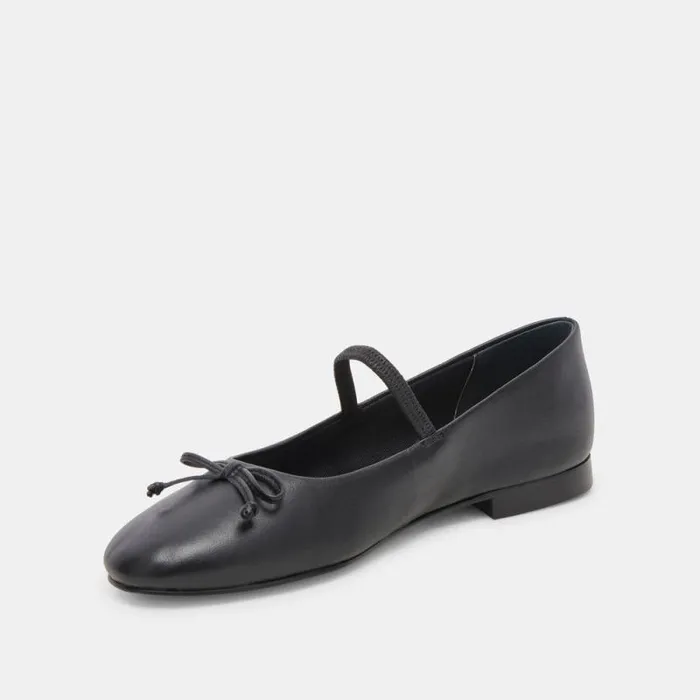 Dolce Vita Carin Ballet Flats Black Leather Women Flats and Loafers