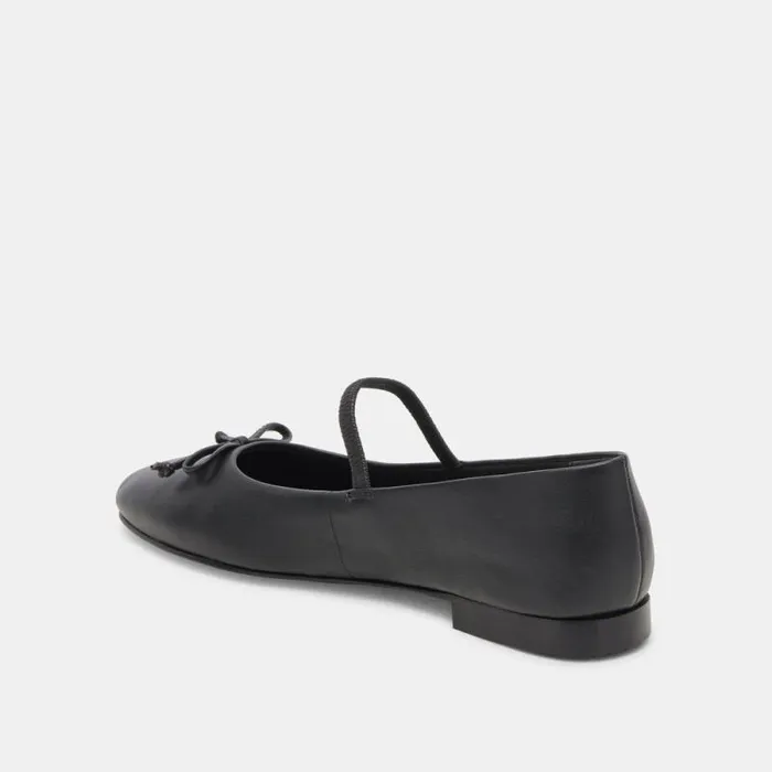 Dolce Vita Carin Ballet Flats Black Leather Women Flats and Loafers