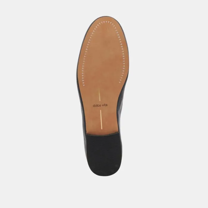 Dolce Vita Carin Ballet Flats Black Leather Women Flats and Loafers