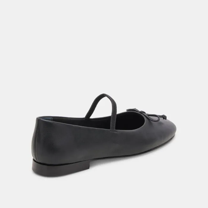Dolce Vita Carin Ballet Flats Black Leather Women Flats and Loafers