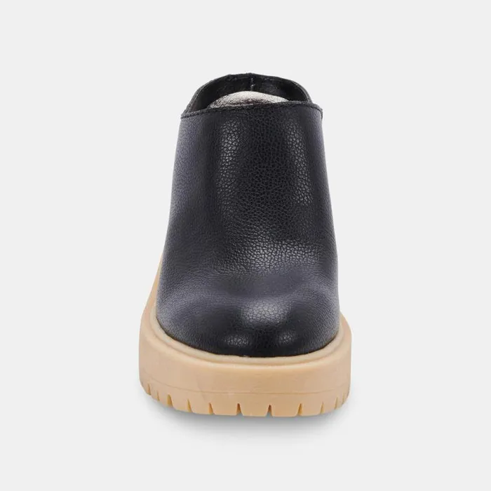 Dolce Vita Carry Heels Black Leather Women Mules and Clogs